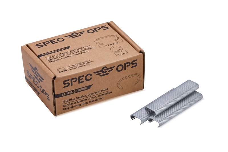 Spec-Ops أدوات Spec Ops - M7-RING616G50 16 Gauge 11/16" حلقات خنزير، نقطة متباينة، 2,500 عبوة، 3% تبرع للمحاربين القدامى فضي - Image 1